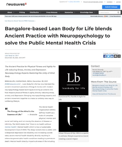 urban-fitness-article-bangalore-based-lean-body-for-life-blends-ancient-practice-with-neuropsychology-to-solve-the-public-mental-health-crisis