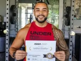 Male ISSA Fitness Certification India graduate with certificate
